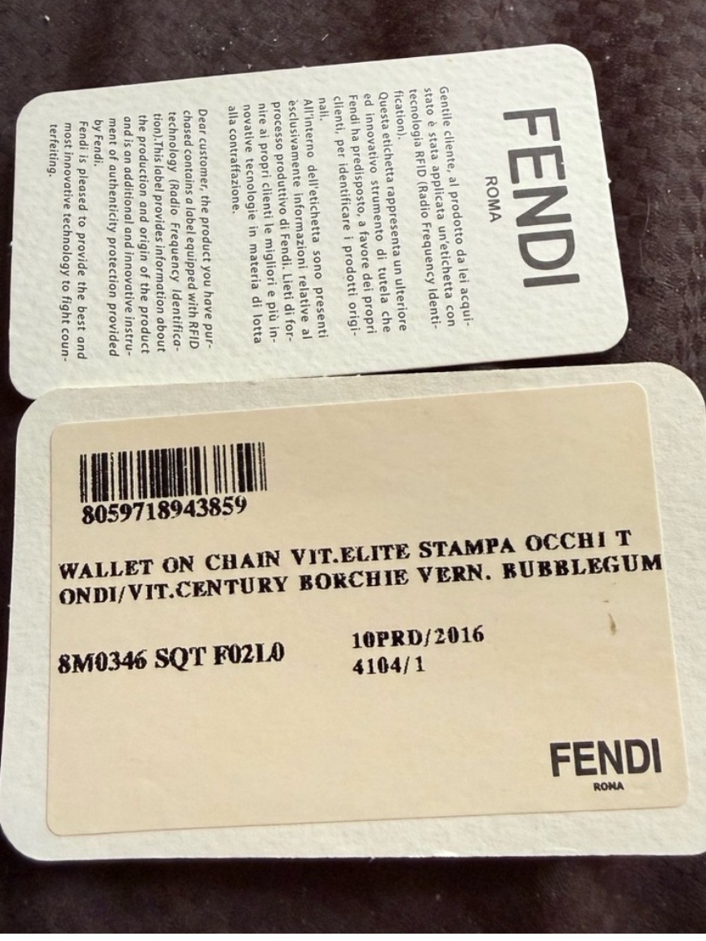 ✨ Authentic Fendi Hypnoteyes Monster Wallet On Chain (WOC) - Pink EUC ✨ - Picture 7 of 9